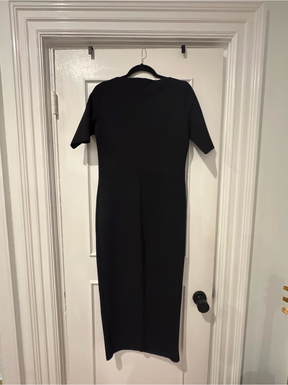 Zara Black Midi Dress with Short Sleeves